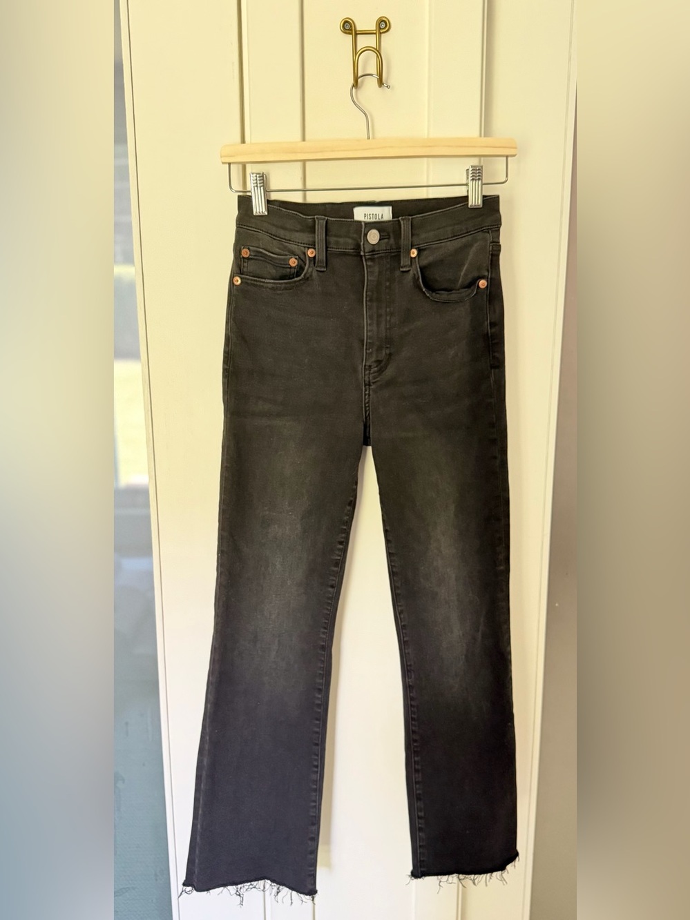 Pistola Raw Hem High Waist Crop Bootcut Jeans